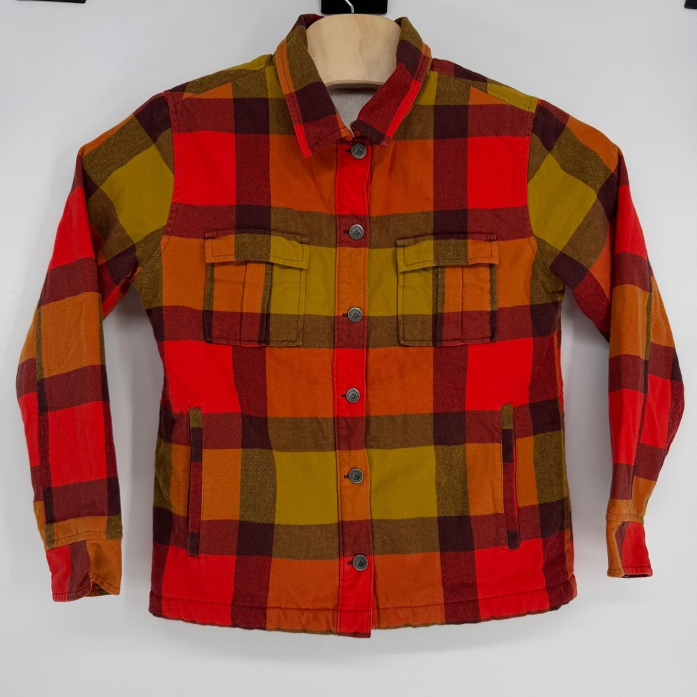 Mountain Khakis Redwood Shirtjac Womens Medium Plaid Sherpa Lined Jacket MK-505